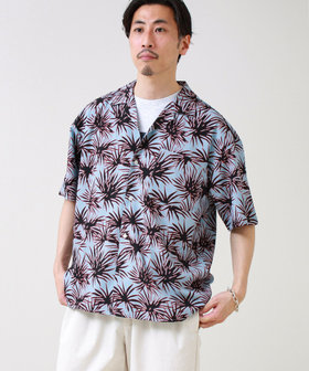 【選べる6柄】オールオーバーパターン 半袖オープンカラーシャツ