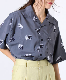 1315 アルベロベロ 金ボタン　長袖シャツ　マルチカラー　総柄　アニマル　動物 1315 アルベロベロ 金ボタン 長袖シャツ マルチカラー 総柄