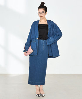 RM denim】刺繍入りジャケット風デニムシャツ（5-0038-1-01-002