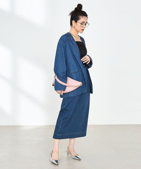 RM denim】刺繍入りジャケット風デニムシャツ（5-0038-1-01-002