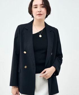 ウォッシャブル麻調スラブWジャケット