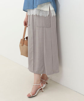 麻調×リブ切替スカート