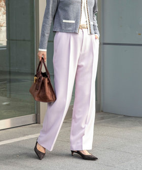 ウォッシャブルウール調愛されセミワイドパンツ