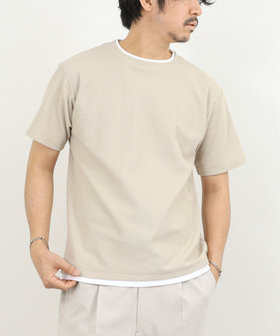 ケーブルニットダブルカラーTee 26SS