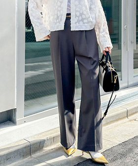 ウォッシャブルドライツイルワイドパンツ