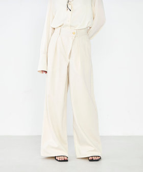 【RM denim】リネン混ラップワイドパンツ