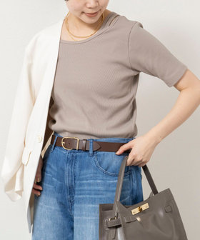 ウォッシャブルアシンメトリー2WAYリブTシャツ