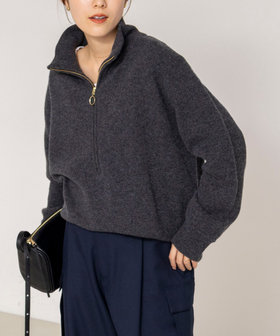 《手洗い可能》ハーフZIPプルオーバー
