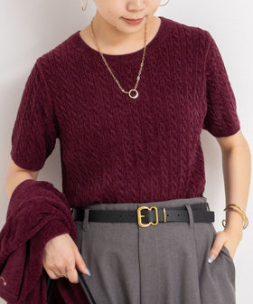 ［WEB限定 SPECIAL PRICE！］《手洗い可能》《アンサンブル対応》モールヤーンミニケーブルプルオーバーニット