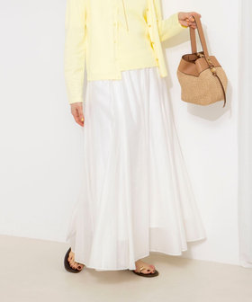 ウォッシャブルシアーボリュームフレアロングスカート