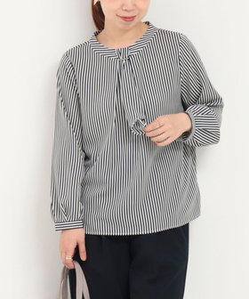 ジョーゼットストライプブラウス