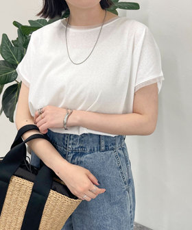 チュール使いフレンチスリーブＴシャツ