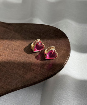 クリアハートワンタッチピアス