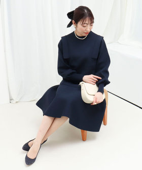 ミラノリブ　デザインワンピース