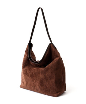 【Un coeur/アンクール】K906019 SUEDE DRAPE ONE SHOULDER