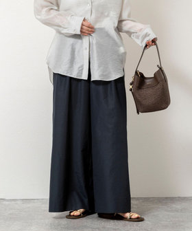 ウォッシャブルエクセルテックタンブラー2タックワイドパンツ