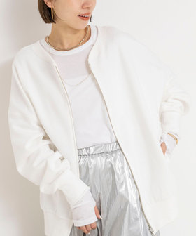 ウォッシャブル2WAYロングジップスウェット