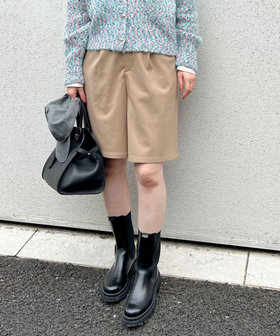 裏起毛サキソニータックハーフパンツ