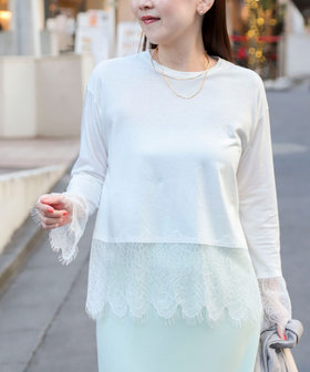 ウォッシャブルレース切替ロンT