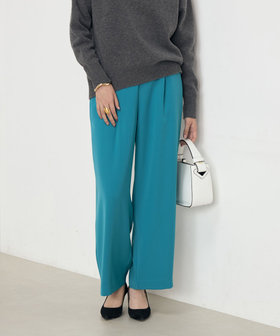 セットアップ対応》ウォッシャブルダブルクロスワイドパンツ（4-0035-5