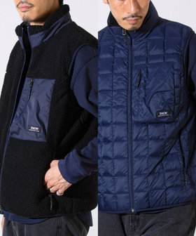 【2WAYで着回せる】【UNISEX】GLOSTER配色別注 TAIONボア×ダウンベスト