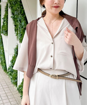 《セットアップ対応》ウォッシャブルエアリージョーゼットショートシャツ