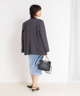 ウォッシャブルベルト付きラップ風タイトスカート（5-0030-6-06-002