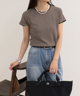 リンガー配色Tシャツ