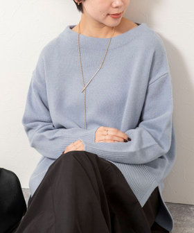 ウールナイロンロング丈プルオーバー