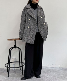 ツィードミドル丈Pコート（4-0021-6-28-004）｜fredy emue(フレディ