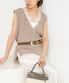 《手洗い可能》Ｖネックレースジレ