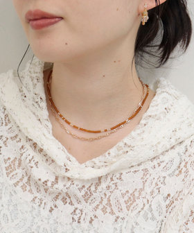 マットビーズアジャスト2セットネックレス