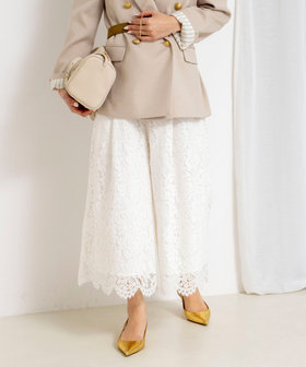 クロップドワイドレースパンツ