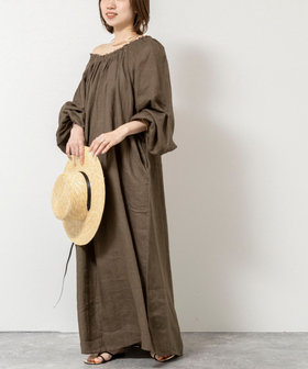 【WALANCE/ワランス】natural dye linen balloon sleeve dress