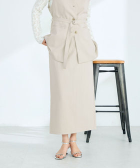 【セットアップ対応】パウダリーツイルイージータイトスカート