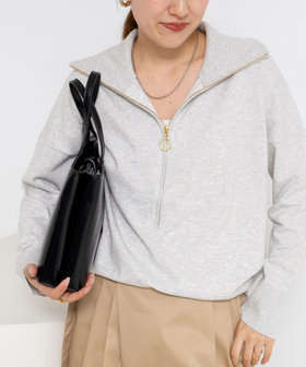 《手洗い可能》ハーフZIPプルオーバー