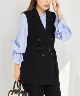 《セットアップ対応》ウォッシャブルダブルクロスジレ