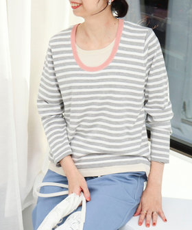 レイヤード風ニットプルオーバー