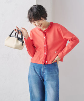 NOLLEY'S｜《手洗い可能》フワシャギーステッチニットジャケット