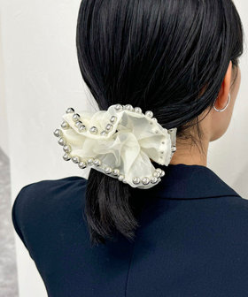 メタルビーズシフォンシュシュ