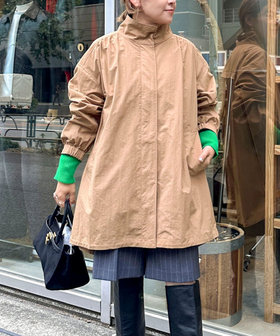 ウォッシャブルスタンドネックコート