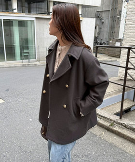 【リバイバル/新色追加】ウール混ミドル丈Pコート