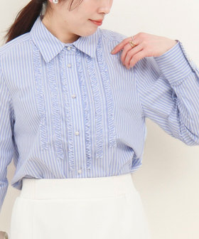 ［WEB限定 SPECIAL PRICE！］オックス前立てフリルシャツ