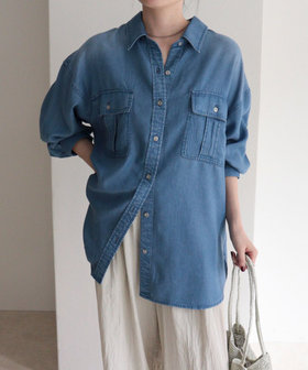 とろみデニムオーバーシャツ