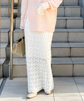 ウォッシャブルストレッチレースタイトスカート