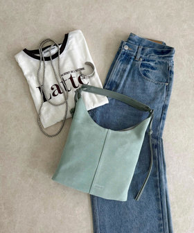 スエード結びハンドルワンショルバッグ