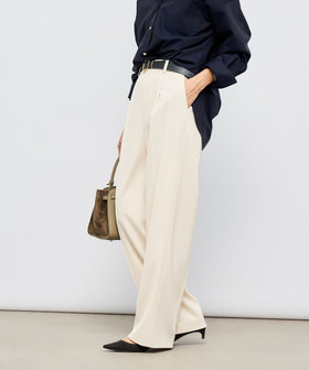 ウォッシャブル強撚ツイルワイドパンツ