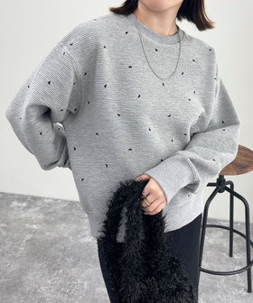 ハート刺繍スウェットプルオーバー（4-0337-6-23-005）｜fredy