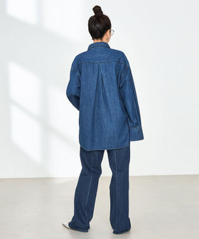 RM denim】刺繍入りビッグデニムシャツ（5-0038-1-01-001）｜Rie