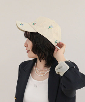 【Casselini/キャセリーニ】花刺しゅうコールキャップ